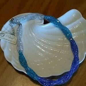 Amrita Singh Mesh Necklace twisted with crystals